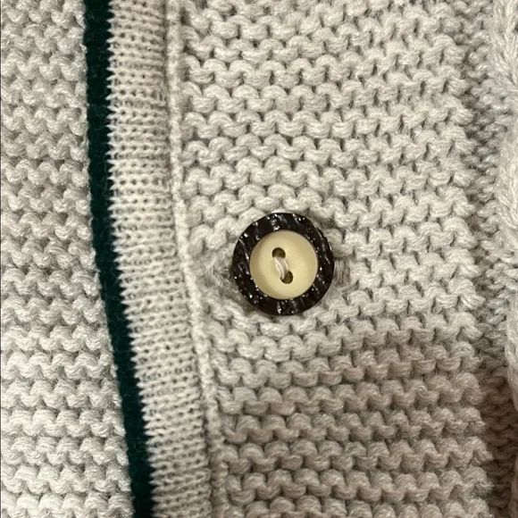 Cozy Knit Cardigan with Green and Red Accents - Picture 5 of 7